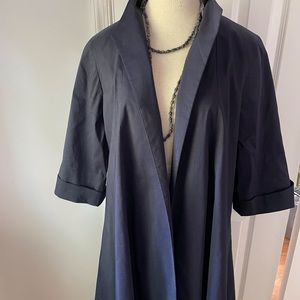 Eileen Fisher, lined Navy blue open front jacket